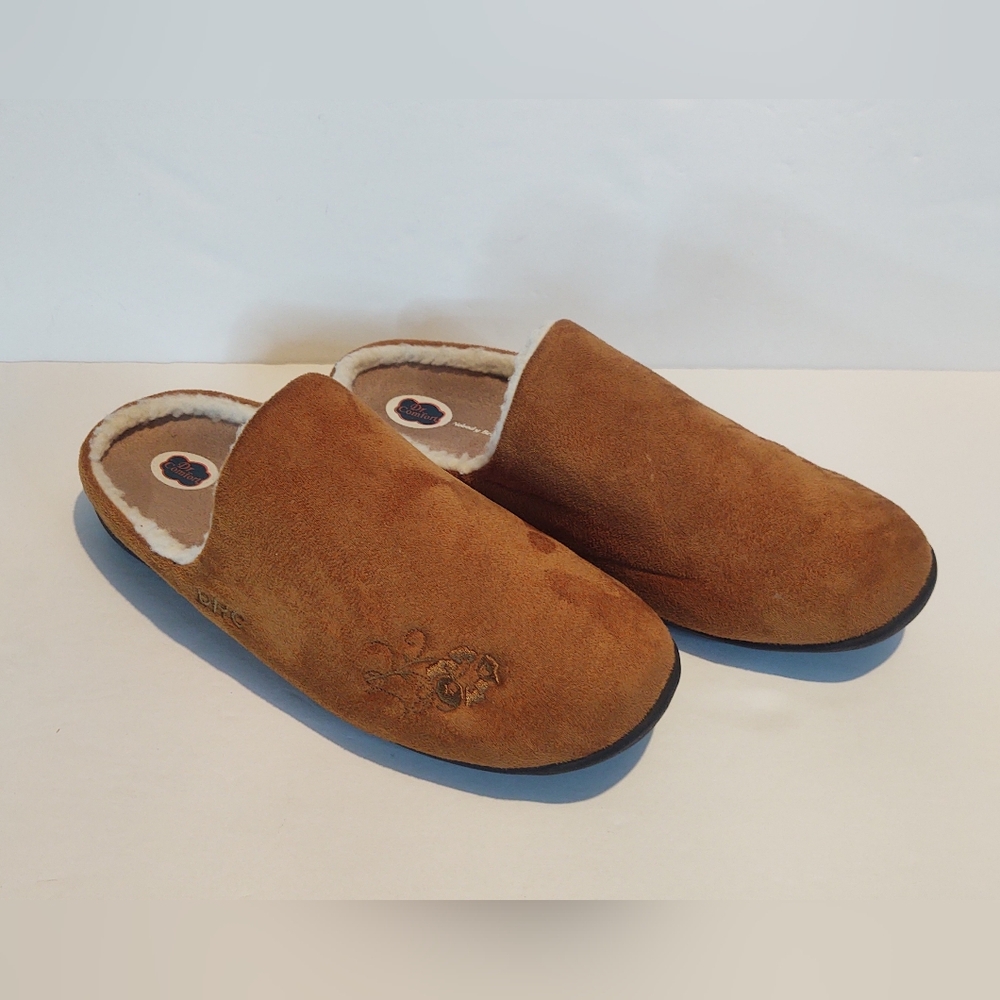 Dr Comfort Slide On Slippers Suede/Sherpa Sz 11 - Picture 9 of 10